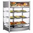VITRINA CALIENTE - MOD. RTR137L - Estructura de acero inox - N. 3 rejillas cromadas - Termostato +30° /+90° C - Alimentación V220-240 50/60 Hz - Dimensiones cm L 64,5 x P 45 x 78,5h