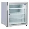 ARMARIO FRIGORÍFICO SNACK DE CHAPA BARNIZADA BLANCA - ESTÁTICO - Mod. RNG90 - CAPACIDAD Lt 90 - N. 1 PUERTA ACRISTALADA - TEMPERATURA -15°/-20°C - Dim. cm L 61 x P 54 x h 68,5 - CE