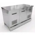MOSTRADOR CERVEZA - SEMIACABADO - MOD. CX88/15P - Con Encimera inox o con predisposición para Encimera de mármol/granito/aglomerado - L. 150cm - N. 3 puertas inox ventilados - FONDO REFORZADO - Medidas cm L 150 x P 70 x h 93,1 o 95,1