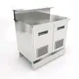 MOSTRADOR CERVEZA - SEMIACABADO - MOD. CX88/10 - Con PETO y predisposición para la "BARRA" - FONDO REFORZADO - L 100 cm - 2 puertas inox ventilados - Medidas cm L 100 x P 70 x h 113,1