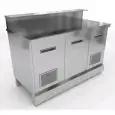 MOSTRADOR CERVEZA - SEMIACABADO - MOD. CX88/15 - Con PETO y predisposición para la "BARRA" - FONDO REFORZADO - L 150 cm - 2 puertas inox ventilados - Medidas cm L 150 x P 70 x h 113,1