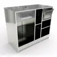 CONTRA MOSTRADOR BAR neutro para MÁQUINA DE CAFÉ - SEMIACABADO - MOD. RBBNMC63I125 - ESTRUCTURA de ACERO INOX - Medidas cm L 125 x P 63 x h 110