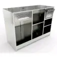CONTRA MOSTRADOR BAR neutro para MÁQUINA DE CAFÉ - SEMIACABADO - MOD. RBBNMC63I150 - ESTRUCTURA de ACERO INOX - Medidas cm L 150 x P 63 x h 110