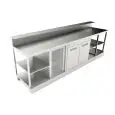 BAJO MOSTRADOR BAR REFRIGERADO - SEMIACABADO - MOD. BBR30CB2V - Alimentación monofásica V230/50hz - Con predisposición para la BARRA - Encimera INCLINADA - CON UNIDAD CONDENSADORA INCORPORADA - Medidas cm L 300 x P 70 x h 113,1