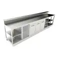 BAJO MOSTRADOR BAR REFRIGERADO - SEMIACABADO - MOD. BBR40CB3V - Alimentación monofásica V230/50hz - Con predisposición para la BARRA - Encimera INCLINADA - CON UNIDAD CONDENSADORA INCORPORADA - Medidas cm L 400 x P 70 x h 113,1