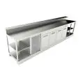 BAJO MOSTRADOR BAR REFRIGERADO - SEMIACABADO - MOD. BBR40CB4V - Alimentación monofásica V230/50hz - Con predisposición para la BARRA - Encimera INCLINADA - CON UNIDAD CONDENSADORA INCORPORADA - Medidas cm L 400 x P 70 x h 113,1