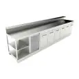 BAJO MOSTRADOR BAR REFRIGERADO - SEMIACABADO - MOD. BBR40CB6V - Alimentación monofásica V230/50hz - Con predisposición para la BARRA - Encimera INCLINADA - CON UNIDAD CONDENSADORA INCORPORADA - Medidas cm L 400 x P 70 x h 113,1