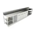 BAJO MOSTRADOR BAR REFRIGERADO - SEMIACABADO - MOD. BBR45CB4V - Alimentación monofásica V230/50hz - Con predisposición para la BARRA - Encimera INCLINADA - CON UNIDAD CONDENSADORA INCORPORADA - Medidas cm L 450 x P 70 x h 113,1