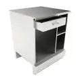 MÓDULO DE CAJA MOSTRADOR BAR neutro  - SEMIACABADO - MOD. BBN/CASSA75 - ENCIMERA de ACERO INOX AISI 304 SCOTCH BRITE - Medidas cm L 75 x P 70 x h 95,1