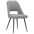 Sedia - color gris - Estructura en metal pintado, seduta e schienale imbottiti, rivestimento en tessuto o ecopelle - Modelo 1615-TOP8-01