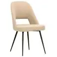 Sedia - color beige - Estructura en metal pintado, seduta e schienale imbottiti, rivestimento en tessuto o ecopelle - Modelo 1615-TOP8-Beige-01