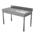 Mesa de trabajo Inox - patas cuadradas 4x4cm - simple - Encimera de 4 cm de espesor - con peto posterior