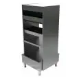 Mueble autoservicio Puerta pan manteles y bandejas - Con tolva inox de pan con cajón recogemigas - Con 4 cubetas inox sin tapa para cubiertos - Largo cm 75 - Ancho cm 80 - Alto cm 175