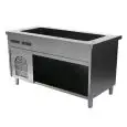 Mueble autoservicio con cuba refrigerada y reserva abierta - Cuba H 22 cm - Estructura inox con acabado scotch brite