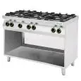 COCINA DE GAS 6 FUEGOS - MOD. CC76G - Compartimento abierto - Potencia kW 28,5 - Dimensiones: cm L 120 x P 70 x H 90 - CE