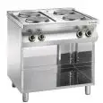 COCINA ELÉCTRICA 4 PLACAS - MOD. CC74P - Compartimento abierto - Potencia kW 10,4 - Dimensiones: cm L 80 x P 70 x H 90 - CE