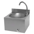 LAVAMANOS DE PARED - MOD. 48229A2 - Estructura de acero inox - Mando de rodilla - Dimensiones cm L 31 x P 30 x h 20/26 con peto posterior