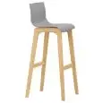 Sgabello - color gris - Estructura en madera di quercia, scocca en polipropileno - Modelo 1627-EV36G-01
