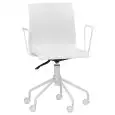 Poltrona ufficio - color blanco - Estructura en metal pintado, scocca en polipropileno - Modelo 1628-EV11W-W