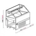 VITRINA PASTELERÍA SNACK SIN RESERVA - SEMIACABADA, POR PANELAR - MOD. SAM80 VAD H 1350 - CRISTALES ALTOS RECTOS - REFRIGERACIÓN VENTILADA - Alimentación monofásica 230v/50hz - CON UNIDAD CONDENSADORA INCORPORADA - Altura: cm 135
