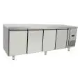 MESA REFRIGERADA DE ACERO INOX - VENTILADO - Mod.KEG3482GR - GASTRONORM 1/1 (cm 53 x 32,5) - N. 4 Puertas - Capacidad Lt 560 - TEMPERATURA -17°/-22°C - Dim. cm. L 223 x P 70 x h 85 - CE