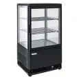 VITRINA EXPOSITORA REFRIGERADA VERTICAL PARA BEBIDAS - COLOR NEGRO - Mod. RC58B - Temperatura +2°/+12°C - Capacidad lt. 58 - Alimentación MONOFÁSICAV230/1 - POTENCIA W 180 - DIMENSIONES cm. L 42,8 x P 38,6 x h 81 - Peso Kg. 30
