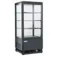 VITRINA EXPOSITORA REFRIGERADA VERTICAL PARA BEBIDAS - COLOR NEGRO - Mod. RC78B - Temperatura +2°/+12°C - Capacidad lt. 78 - Alimentación MONOFÁSICAV230/1 - POTENCIA W 180 - DIMENSIONES cm. L 42,5 x P 38,5 x h 99,5 - Peso Kg. 45