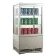 EXPOSITOR REFRIGERADO PARA BEBIDAS - Mod. AK58EB - Capacidad lt. 58 - N. 1 Puerta de cristal - Ventilado - Temperatura 0/+12°C - Potencia W 180 - Alimentación monofásica - Dimensiones cm L 42,8 x P 38,6 x 81h - CE