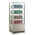 EXPOSITOR REFRIGERADO PARA BEBIDAS - Mod. AK78EB - Capacidad lt. 78 - N. 1 Puerta de cristal - Ventilado - Temperatura 0/+12°C - Potencia W 180 - Alimentación monofásica - Dimensiones cm L 42,8 x P 38,6 x 96h - CE