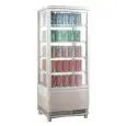EXPOSITOR REFRIGERADO PARA BEBIDAS - Mod. AK98EB2 - Capacidad lt. 98 - N. 1 Puerta de cristal - Ventilado - Temperatura 0/+12°C - Potencia W 180 - Alimentación monofásica - Dimensiones cm L 42,8 x P 43 x 111h - CE