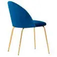 Sedia - color blu - Estructura en metal ottonato, seduta e schienale imbottiti, rivestimento en velluto - Modelo 1652-J02-DB-03