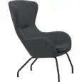 Poltrona - color negro - Estructura en metal pintado, scocca imbottita rivestita en tessuto - Modelo 1659-DA1N-01