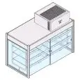 Vitrina refrigerada sin fondo y con motor incorporado - Estructura inox con acabado scotch brite