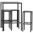 Set Mesa + 4sgabelli. - color negro - Estructura en metal pintado - Modelo 1697-UE01-01
