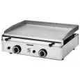 PLANCHA FRY TOP DE GAS DE SOBREMESA - Mod. SPG-601 - Placa lisa de acero - Potencia W 5500 - Superficie de cocción cm L 58,3 x P 39,5 - Dimensiones cm L 60 x P 50,7 x 23,4 h - Norma CE
