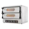 HORNO ELÉCTRICO PARA PIZZA - Mod. CUBO_2 PLUS - Puertas acristaladas - N. 2 cámaras - Bases de cocción con piedras refractarias - Medidas de las cámaras cm A 61 x F 52 x h 11 (x2) - N. Pizzas 2 + 2 (Ø cm 30) - Potencia 6,4 Kw - Trifásico 400v/3/50HZ - Hom