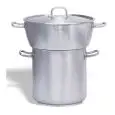 CUSCUSERA BOMBADA DE ACERO INOX 18/10 CON TAPA - COMPATIBLE CON COCINAS DE INDUCCIÓN