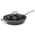 WOK CON TAPA DE VIDRIO DE HIERRO ULTRALIGERO - APTA PARA LA COCCIÓN POR INDUCCIÓN - ANTIADHERENTE - MEDIDAS ø cm. 32 x 8 h