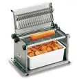 MÁQUINA CORTADORA DE VIENESAS MANUAL - MOD. WÜRSTEL 6 - Estructura de acero inoxidable - Distancia entre las cuchillas cm 0,6 - Numero 34 cuchillas - Cubeta incluida - Dimensiones cm L 28 x P 17 x 17 - CE