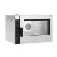 HORNO ELÉCTRICO MIXTO DE CONVECCIÓN Y VAPOR DIRECTO PARA GASTRONOMÍA Y PASTELERÍA - Mod NECE52 - CONTROL ELECTROMECÁNICO - ALIMENTACIÓN TRIFÁSICA 400/3/50 - POTENCIA KW 6,3 - CAPACIDAD: 5 X (GN 1/1 ; 60X40) - Distancia entre bandejas cm 7,4 - Medidas cm A