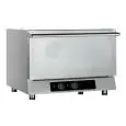 HORNO ELÉCTRICO DE CONVECCIÓN PARA GASTRONOMÍA Y PASTELERÍA - MOD. MR31 - CONTROL ELECTROMECÁNICO - SIN HUMIDIFICADOR Y DE 1 VELOCIDAD - PUERTA ABATIBLE - ALIMENTACIÓN MONOFÁSICA 230/1/50 - POTENCIA KW 3,3 - CAPACIDAD: 3 X (GN 1/1 ; 60X40) - Distancia ent