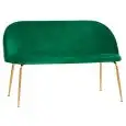 Panca - color verde - Estructura en metal ottonato, seduta e schienale imbottiti, rivestimento en velluto - Modelo 1760-S49-V-01