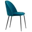 Sedia - color blu - Estructura en metal pintado, seduta e schienale imbottiti, rivestimento en velluto - Modelo 1761-JB1-LB-03