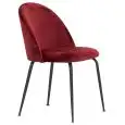 Sedia - color rosso - Estructura en metal pintado, seduta e schienale imbottiti, rivestimento en velluto - Modelo 1761-JB1-R