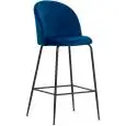 Sgabello - color blu - Estructura en metal pintado, seduta e schienale imbottiti, rivestimento en velluto - Modelo 1763-JA6-DB-01
