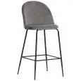 Sgabello - color gris - Estructura en metal pintado, seduta e schienale imbottiti, rivestimento en velluto - Modelo 1763-JA6-DG-01