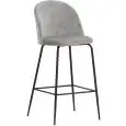Sgabello - color Gris - Estructura en metal pintado, seduta e schienale imbottiti, rivestimento en velluto - Modelo 1763-JA6-LG-02