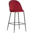 Sgabello - color rosso - Estructura en metal pintado, seduta e schienale imbottiti, rivestimento en velluto - Modelo 1763-JA6-R-01