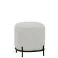 Pouf - color blanco - Estructura en metal pintado, rivestimento en tessuto - Modelo 1774-S03G-01