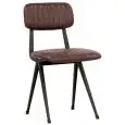 Sedia - color marrón - Estructura en metal pintado, seduta e schienale imbottiti, rivestimento en ecopelle - Modelo 1777-M18-M